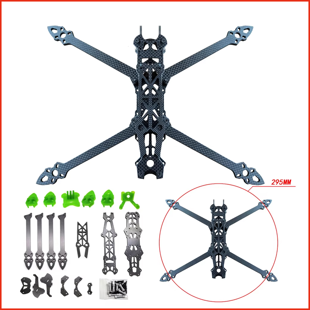 Drone Kit Racing - Fpvレーシングドローン,3Dプリントパーツアクセサリー,3Kカーボンファイバークワッドコプター,Mark4,mark 4,hd,フリースタイル,7インチ,295mm, 1個