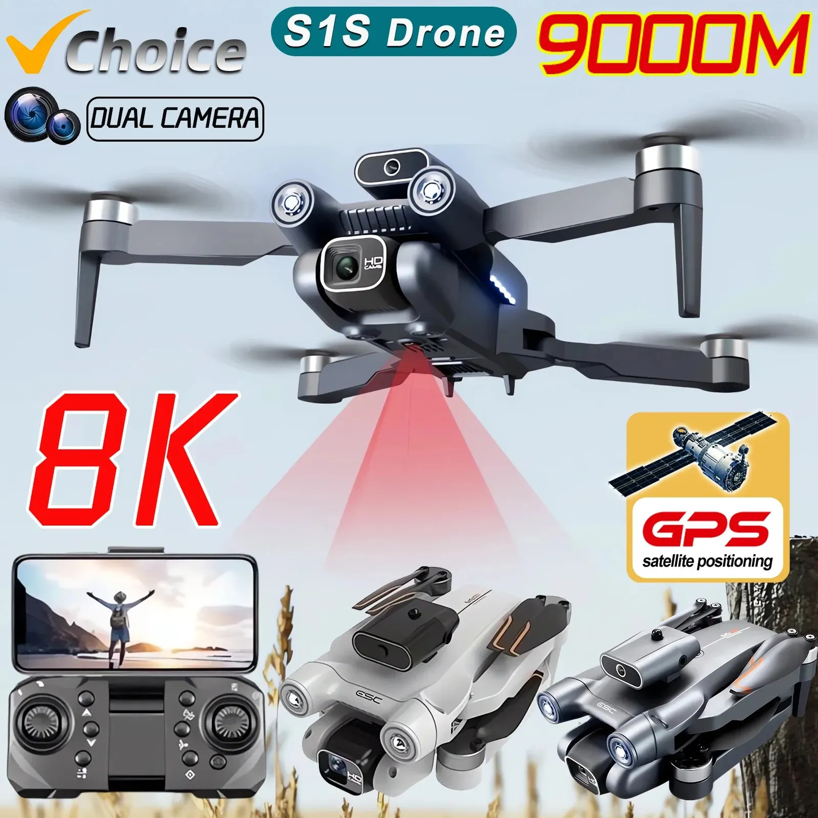 プロのブラシレスモーター付きドローン,GPS付きクワッドコプ - Drone Kit Professional のレビューと価格